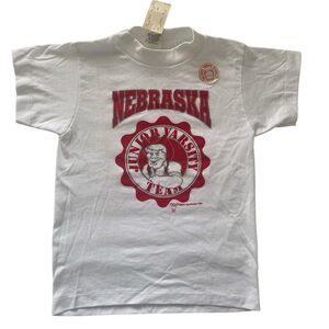 Vintage 1990 Single Stitch Nebraska Junior Varsity Team Kids T-Shirt